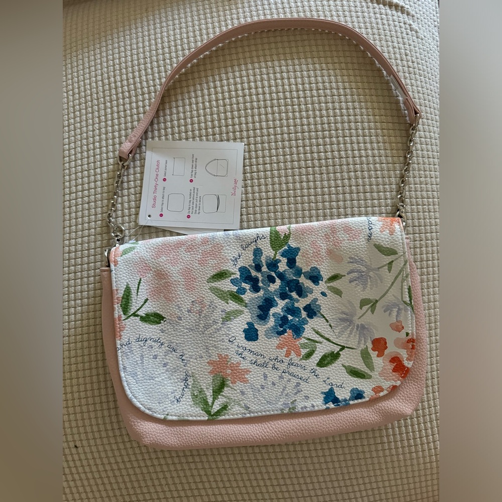 Studio Thirty-One Clutch in Blush with Bible Verse